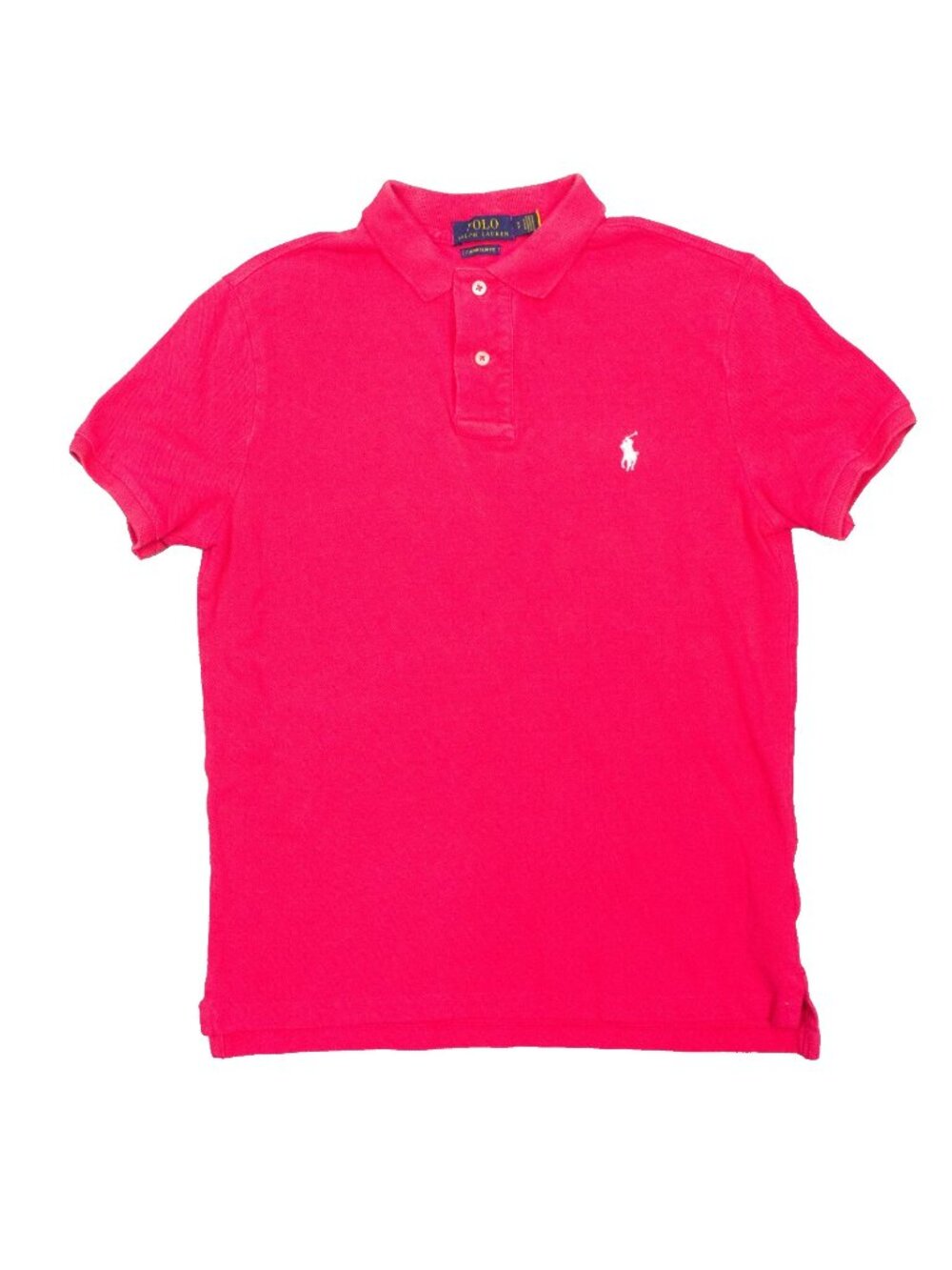 Polo Ralph Lauren Custom Slim Fit Polo Pique Cotton Pink Short Sleeve Small